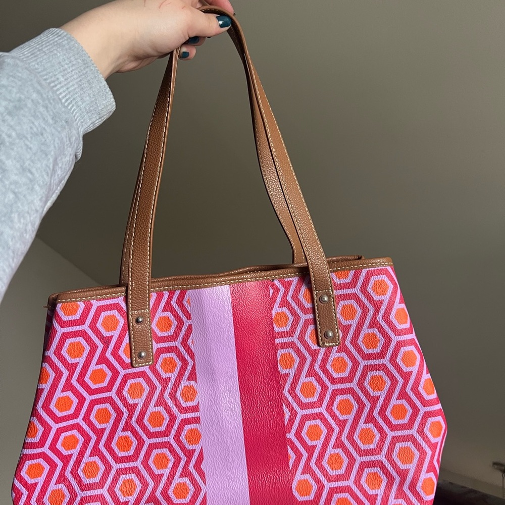 Nine West Pink and Red Geometric Shoulder Bag